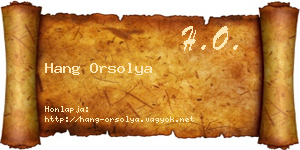 Hang Orsolya névjegykártya
